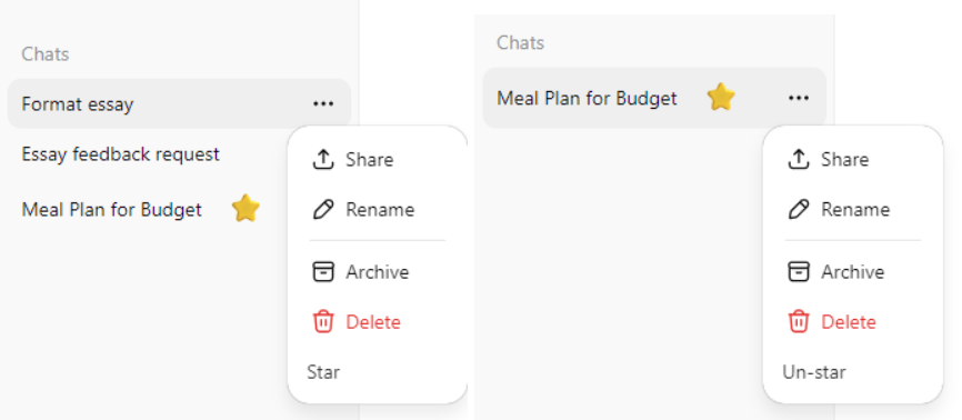 Star ChatGPT Chats